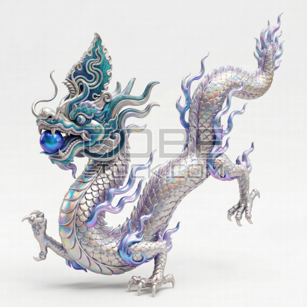 The image of the Vietnamese dragon hologram