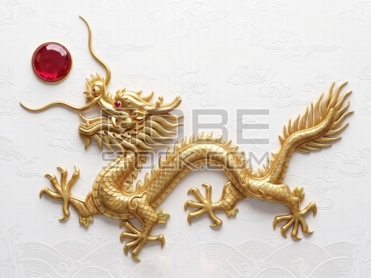The image of the Vietnamese golden dragon