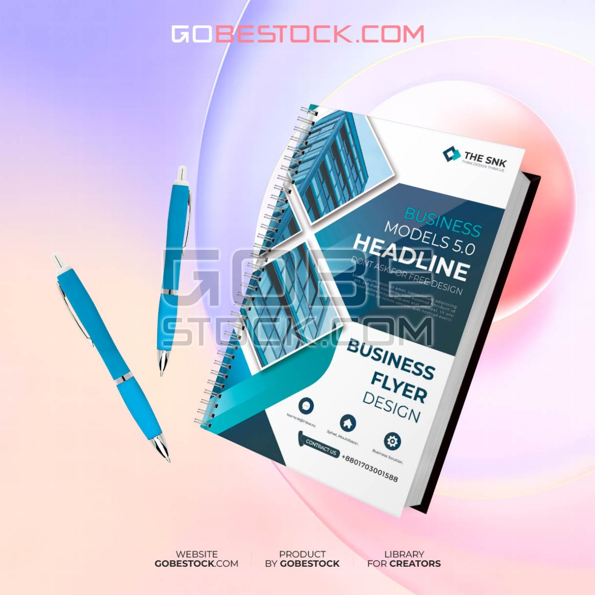 Book and pen mockup