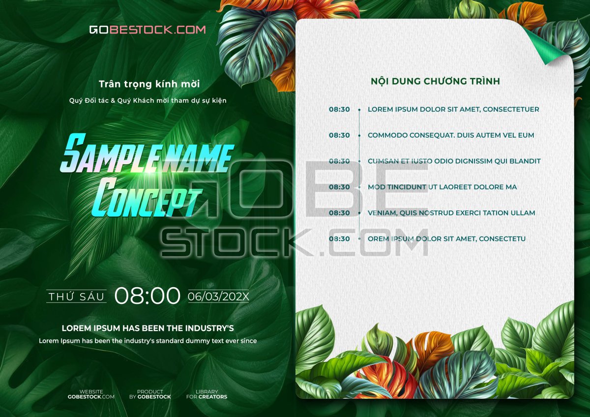 Invitation template tropical