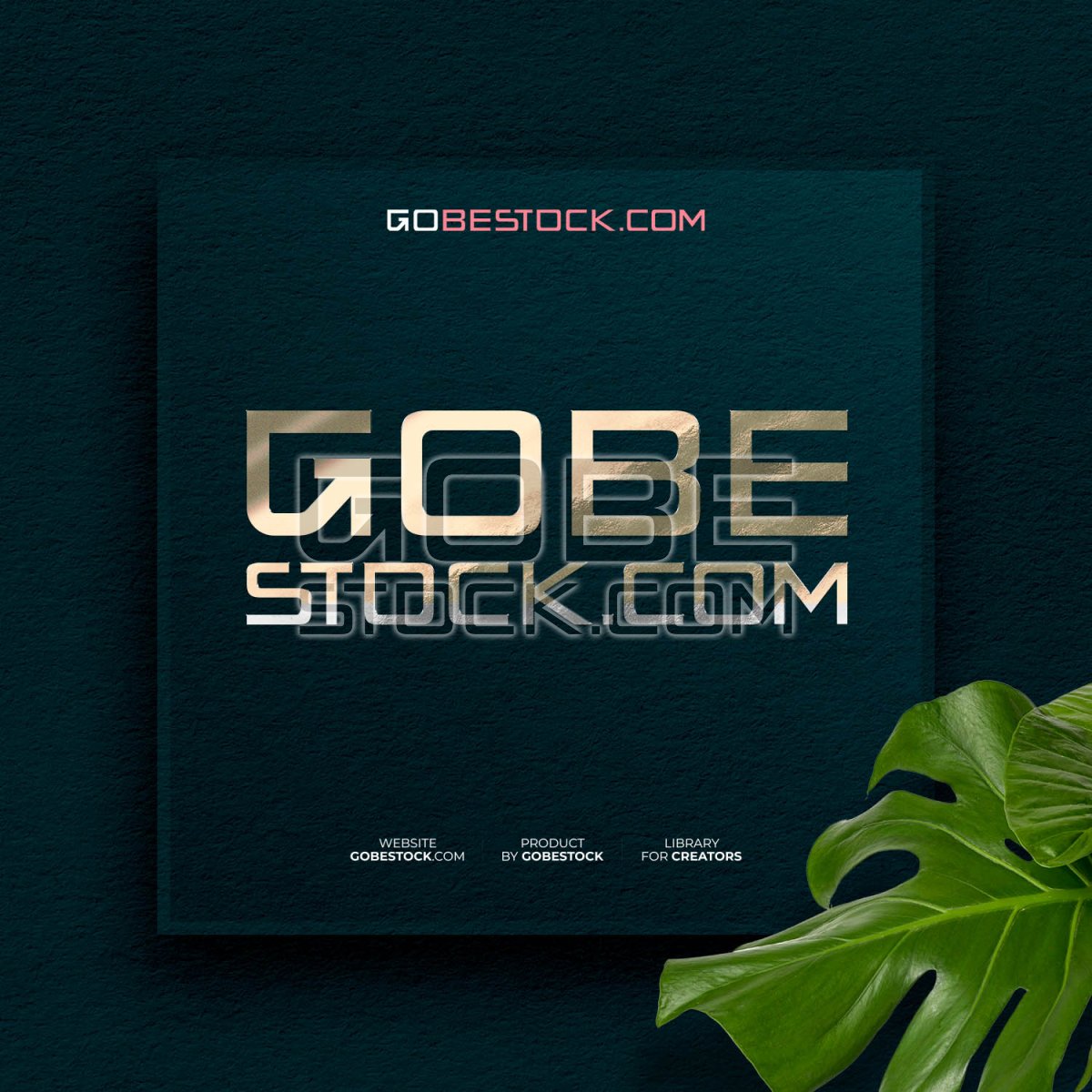 Logo mockup golden tropical