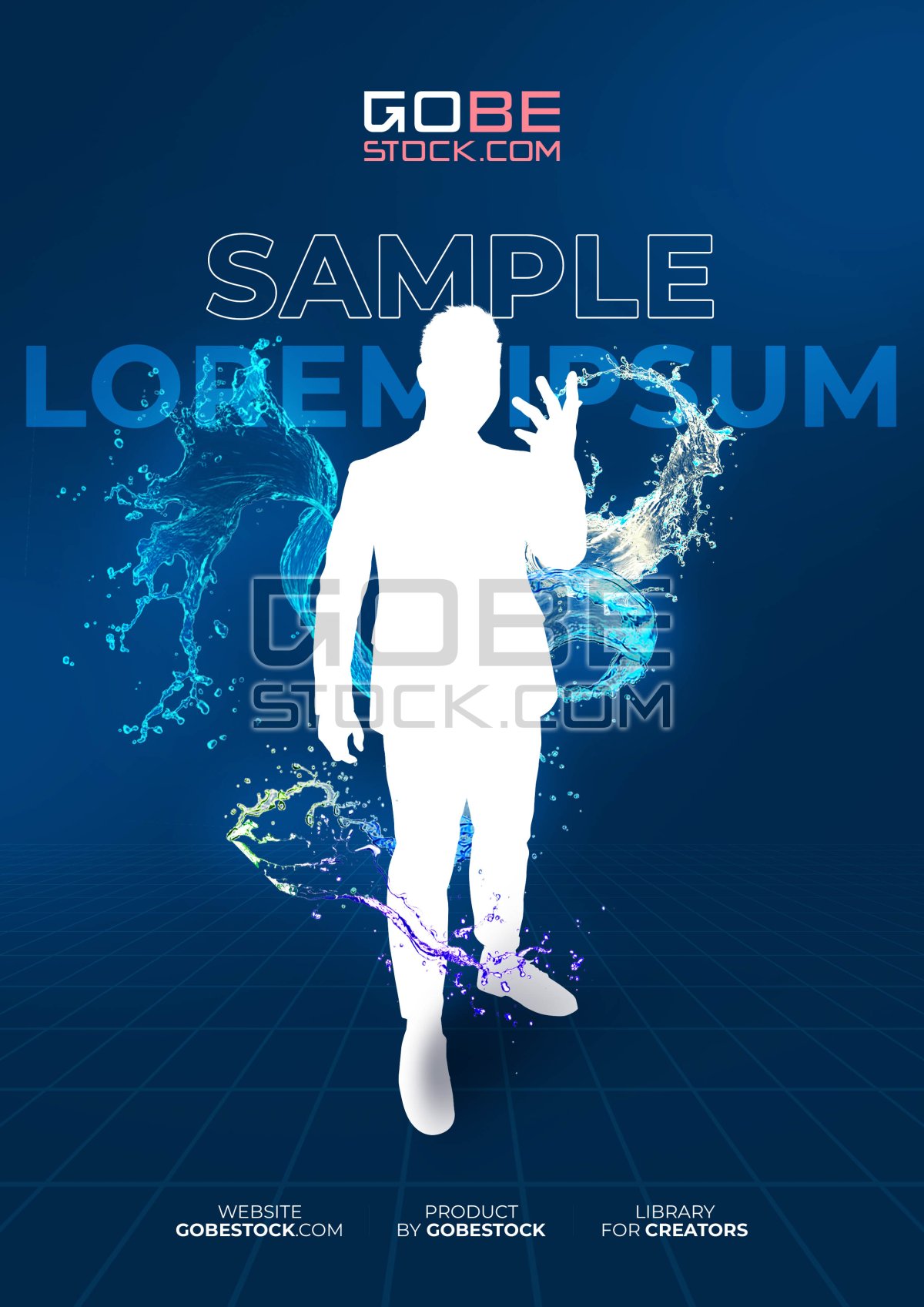 Poster profile water effect template