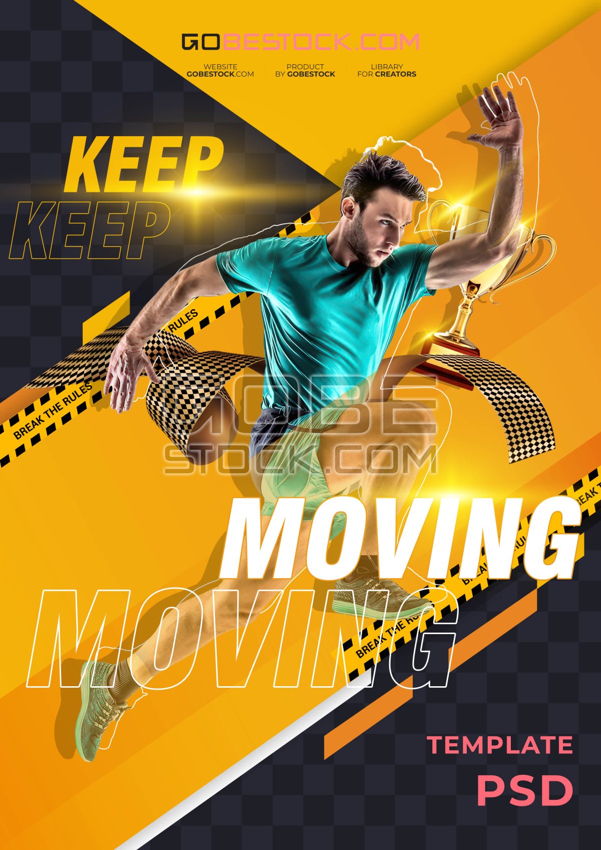 Poster template sport moving
