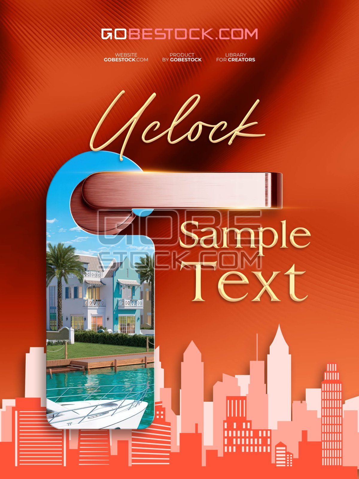Template key visual door handle