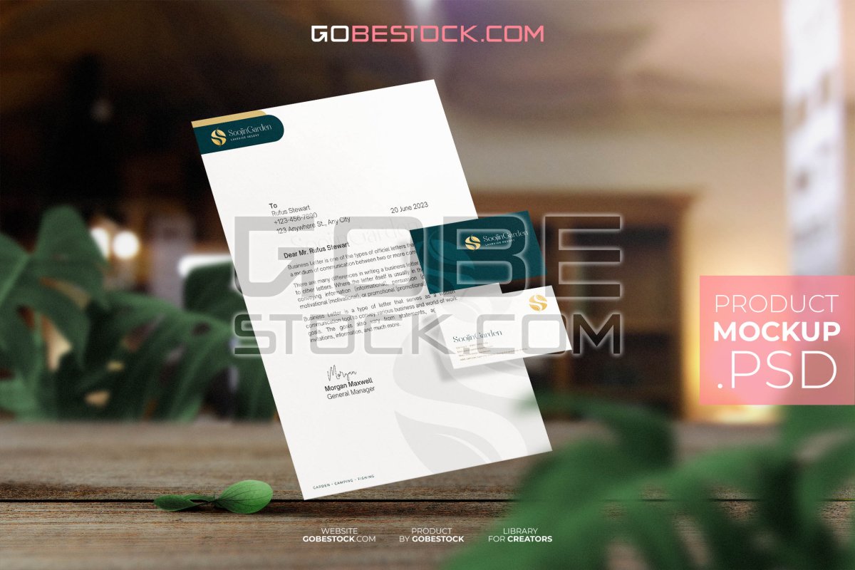 Letterhead and business card mockup