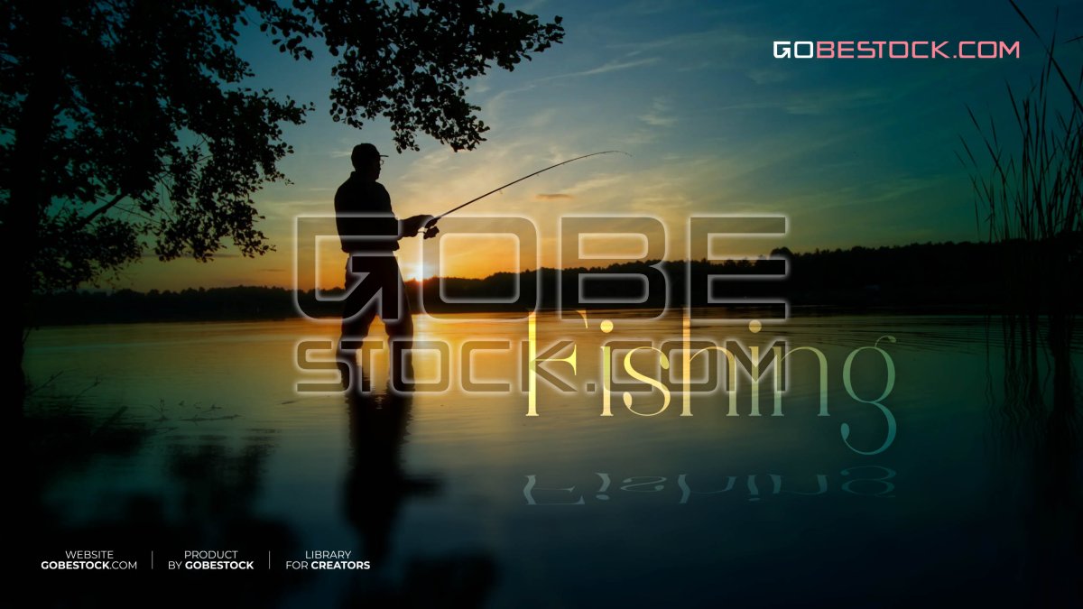 The man fishing in lake