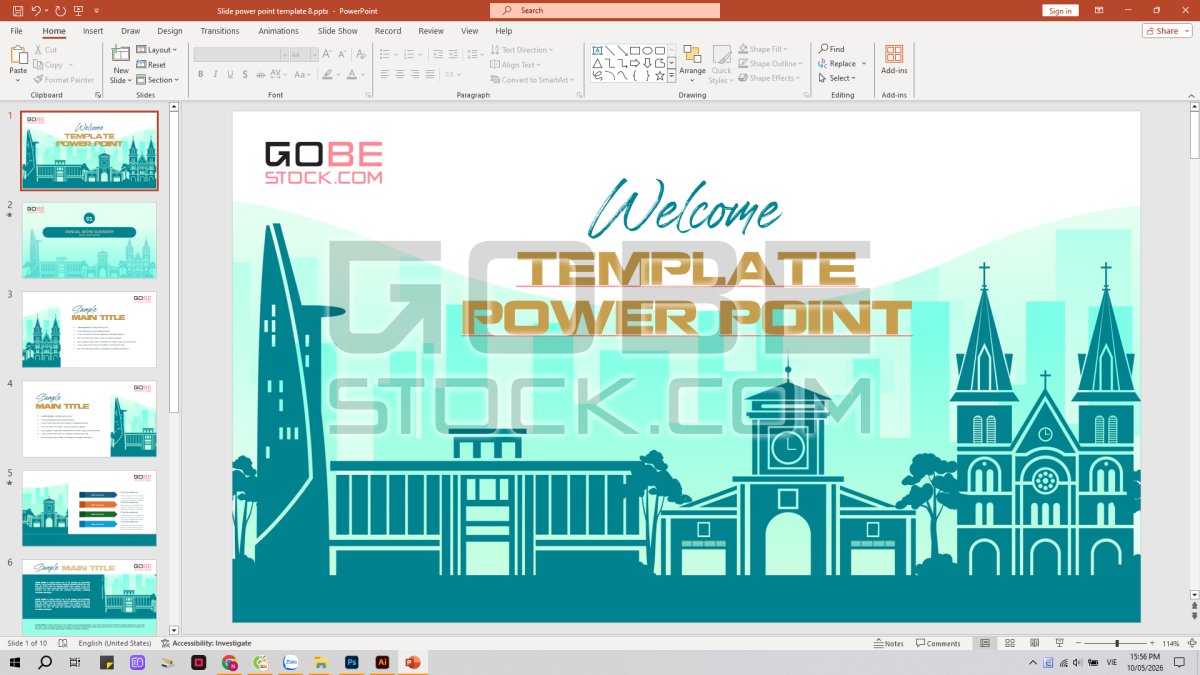 Slide power point template 8