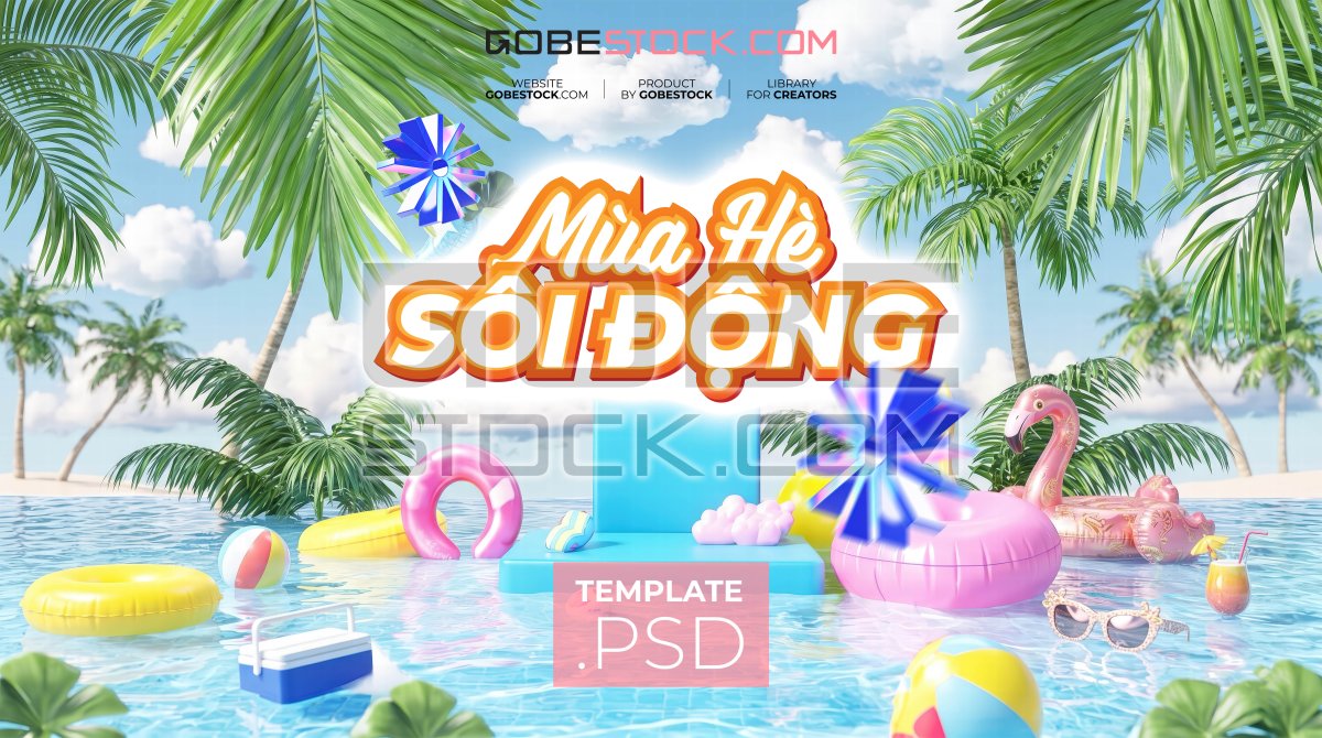Pool party travel background