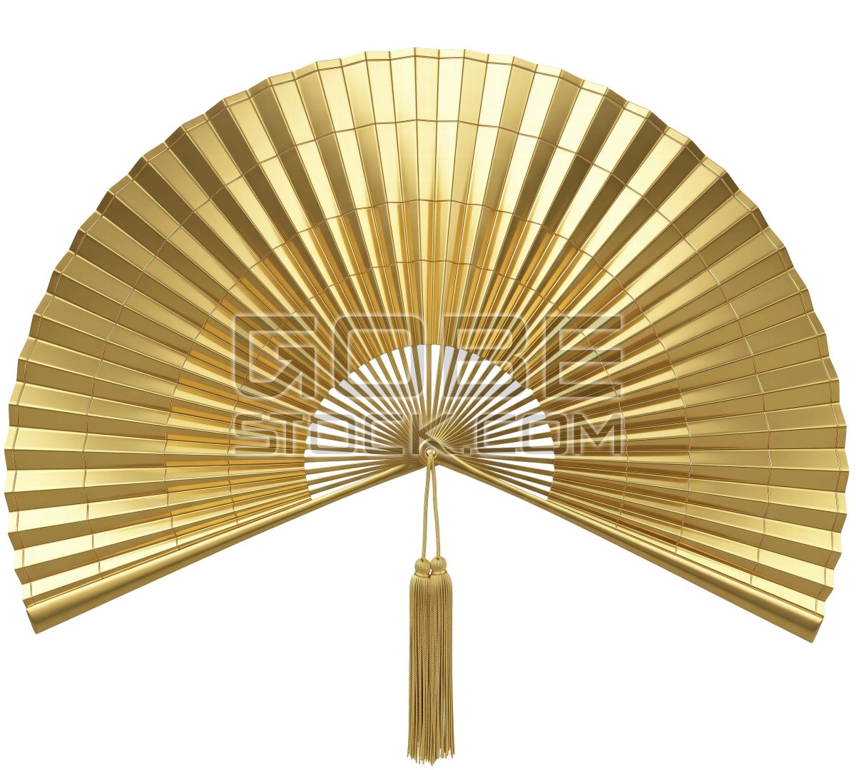 Folding fan golden