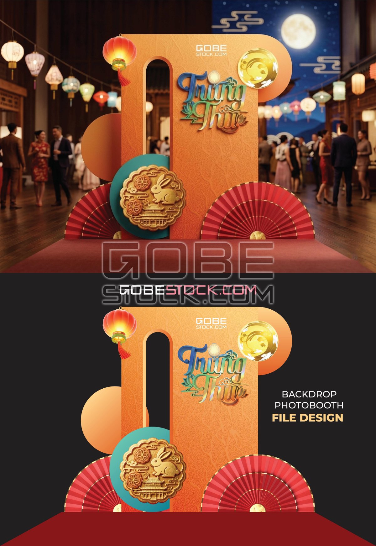 Backdrop photobooth mid autumn festival