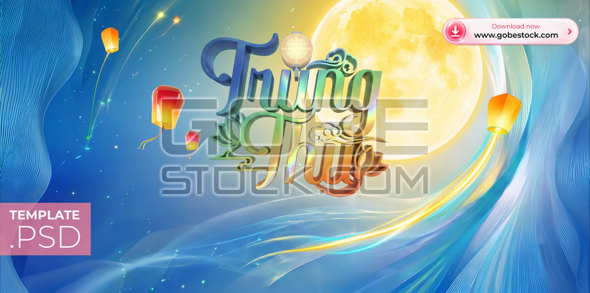 Aqua Mid Autumn Children Dragon Dance Poster