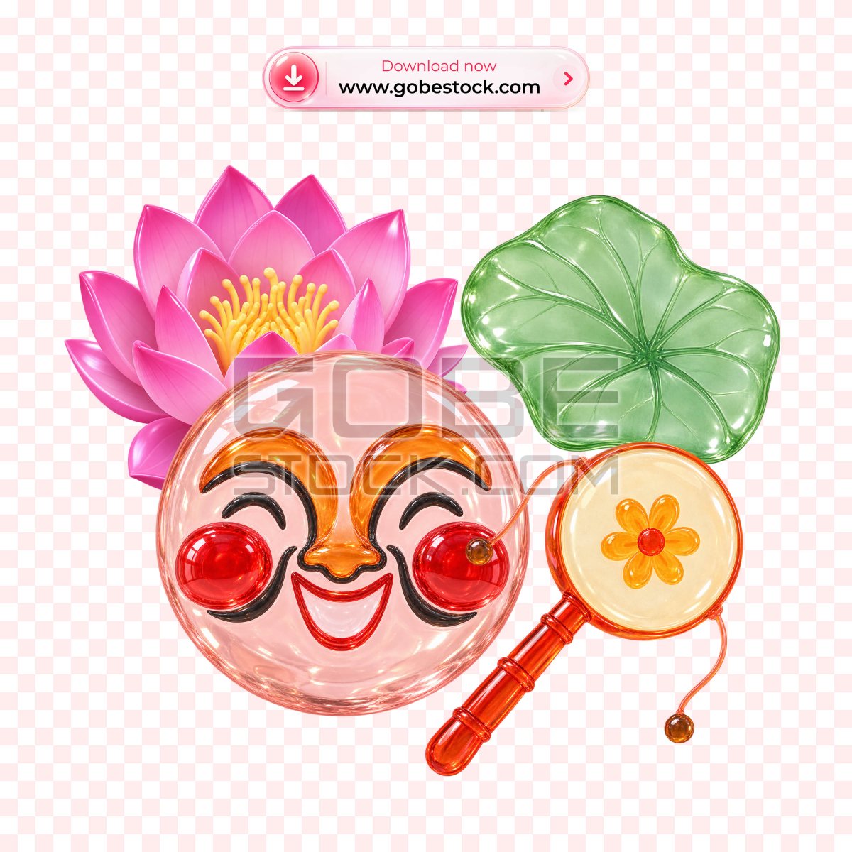 3D Glass Mid Autumn Ong Dia Mask Set