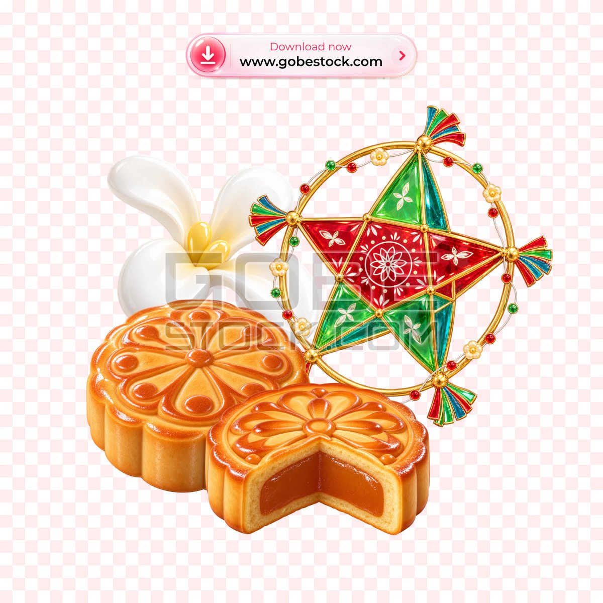 3D Glass Mid Autumn Traditional Star Lantern