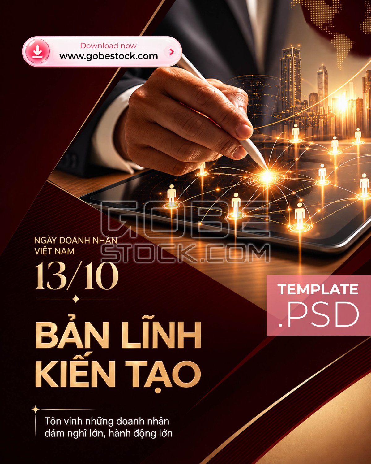 Vietnam Entrepreneurs Day 13 October Digital Strategy Tablet Burgundy