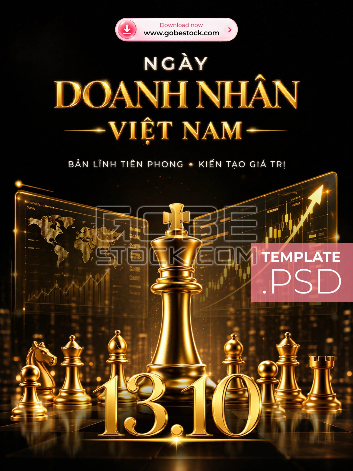 Vietnam Entrepreneurs Day 13 October Golden Chess Business Chart