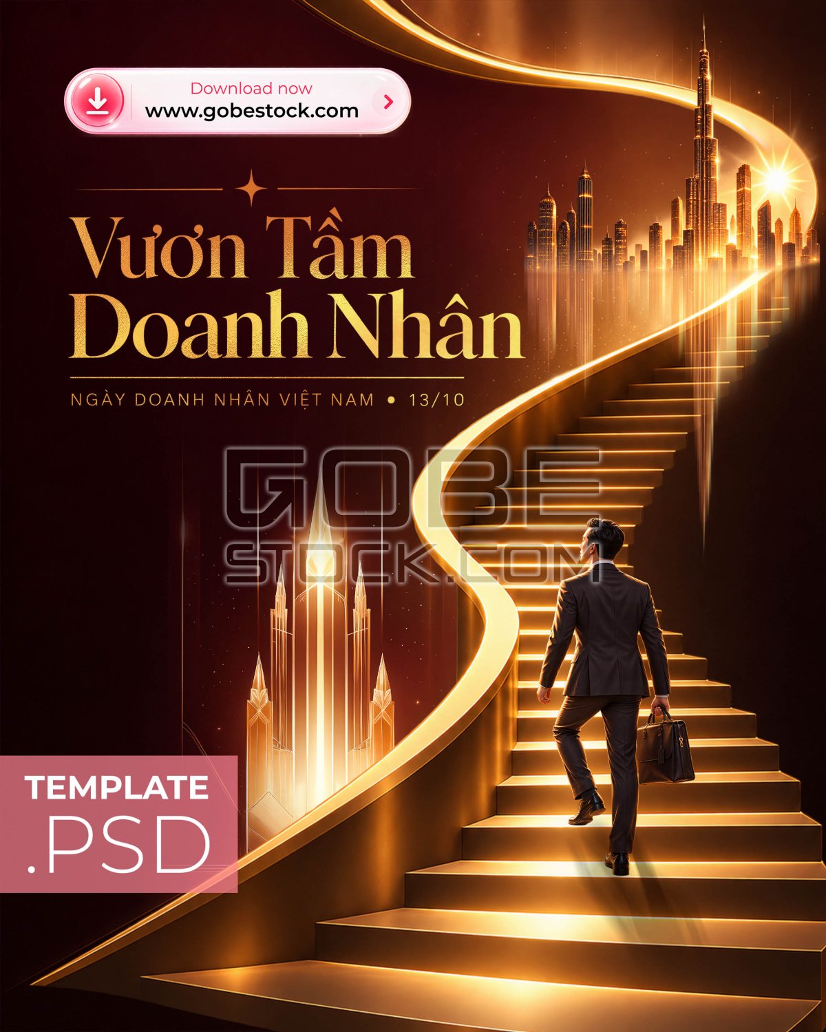Vietnam Entrepreneurs Day 13 October Golden Stairway Ambition Burgundy