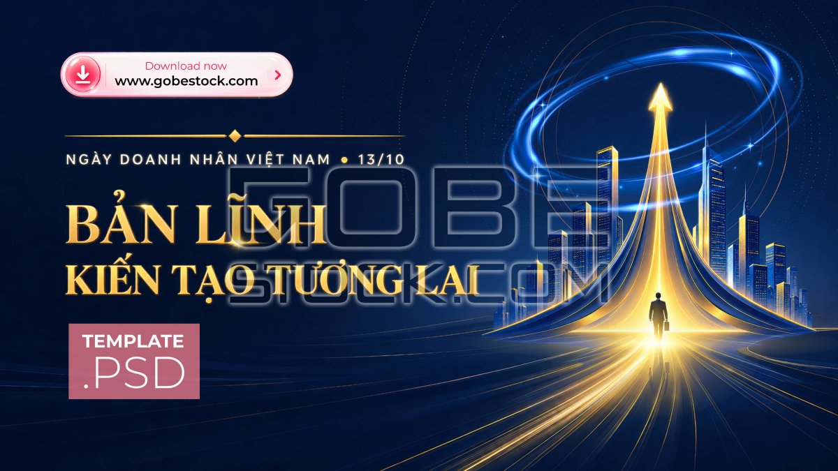 Vietnam Entrepreneurs Day 13 October Growth Arrow City Road Navy