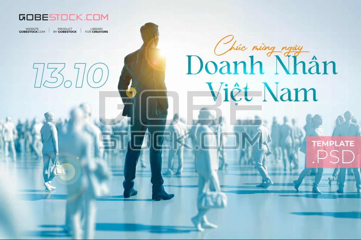 Vietnam Entrepreneurs Day banner with business leader standing among crowd