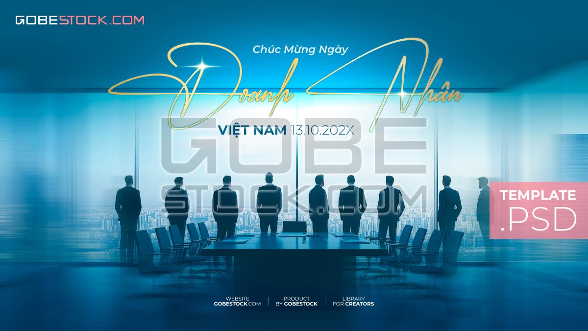 Vietnam Entrepreneurs Day banner with executives overlooking city from boardroom