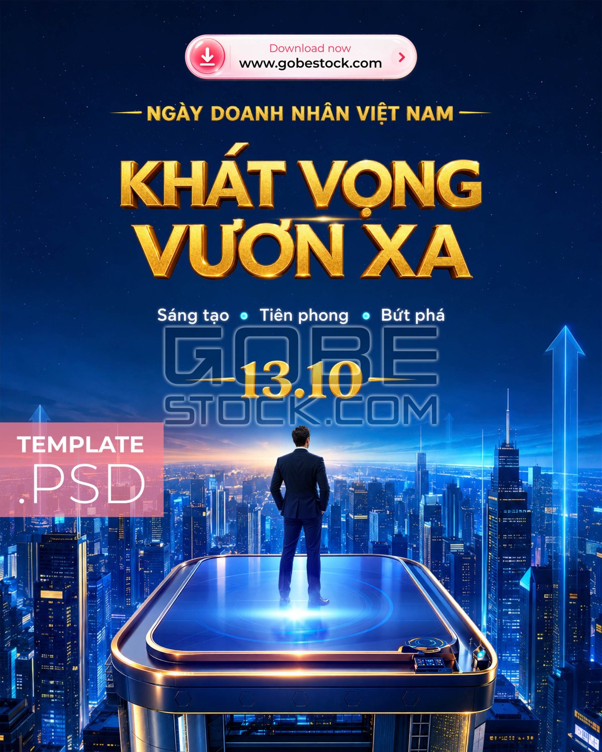 Vietnamese Entrepreneurs Day Aspiration City Platform Poster