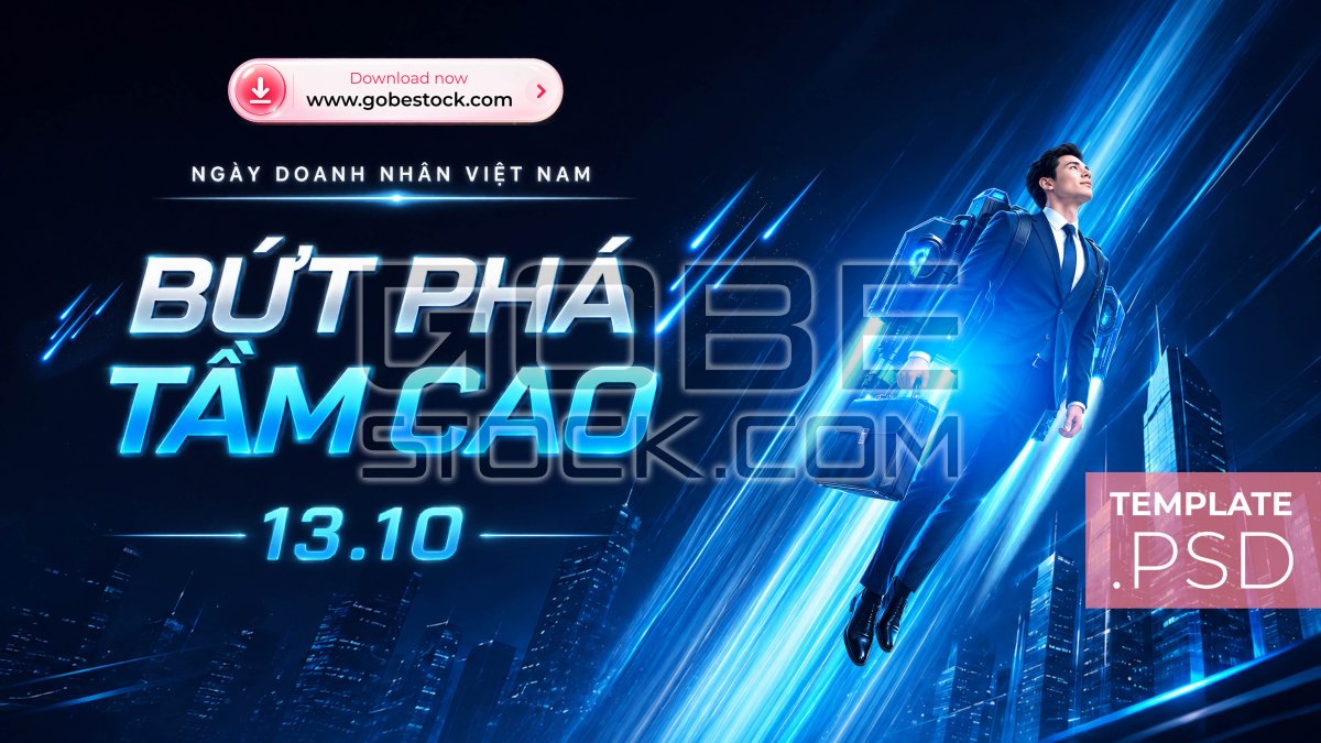 Vietnamese Entrepreneurs Day Breakthrough Businessman City Banner