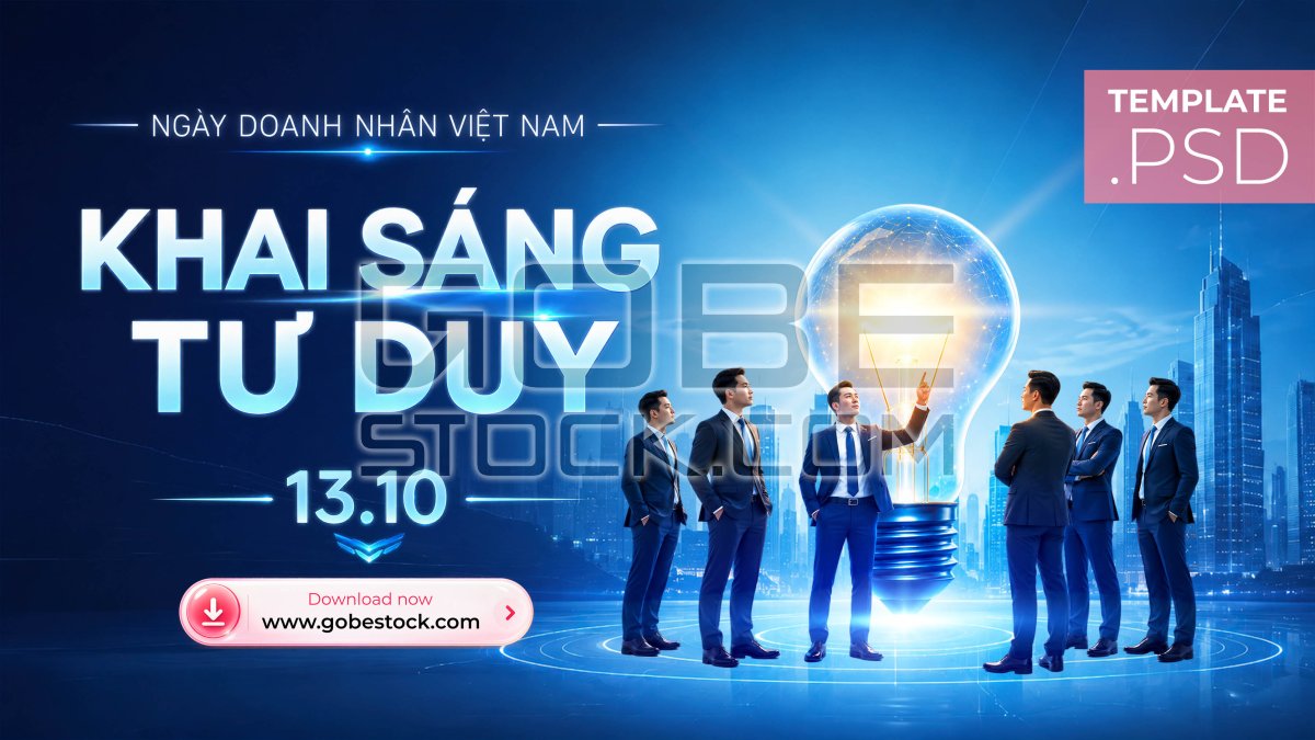 Vietnamese Entrepreneurs Day Creative Lightbulb Team Banner