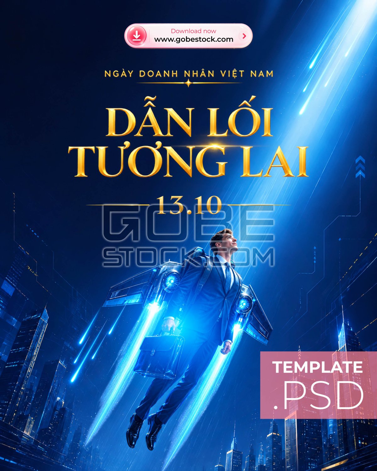 Vietnamese Entrepreneurs Day Future Businessman City Poster