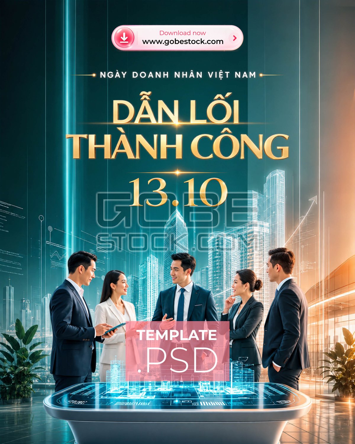 Vietnamese Entrepreneurs Day Future Leadership Meeting Poster