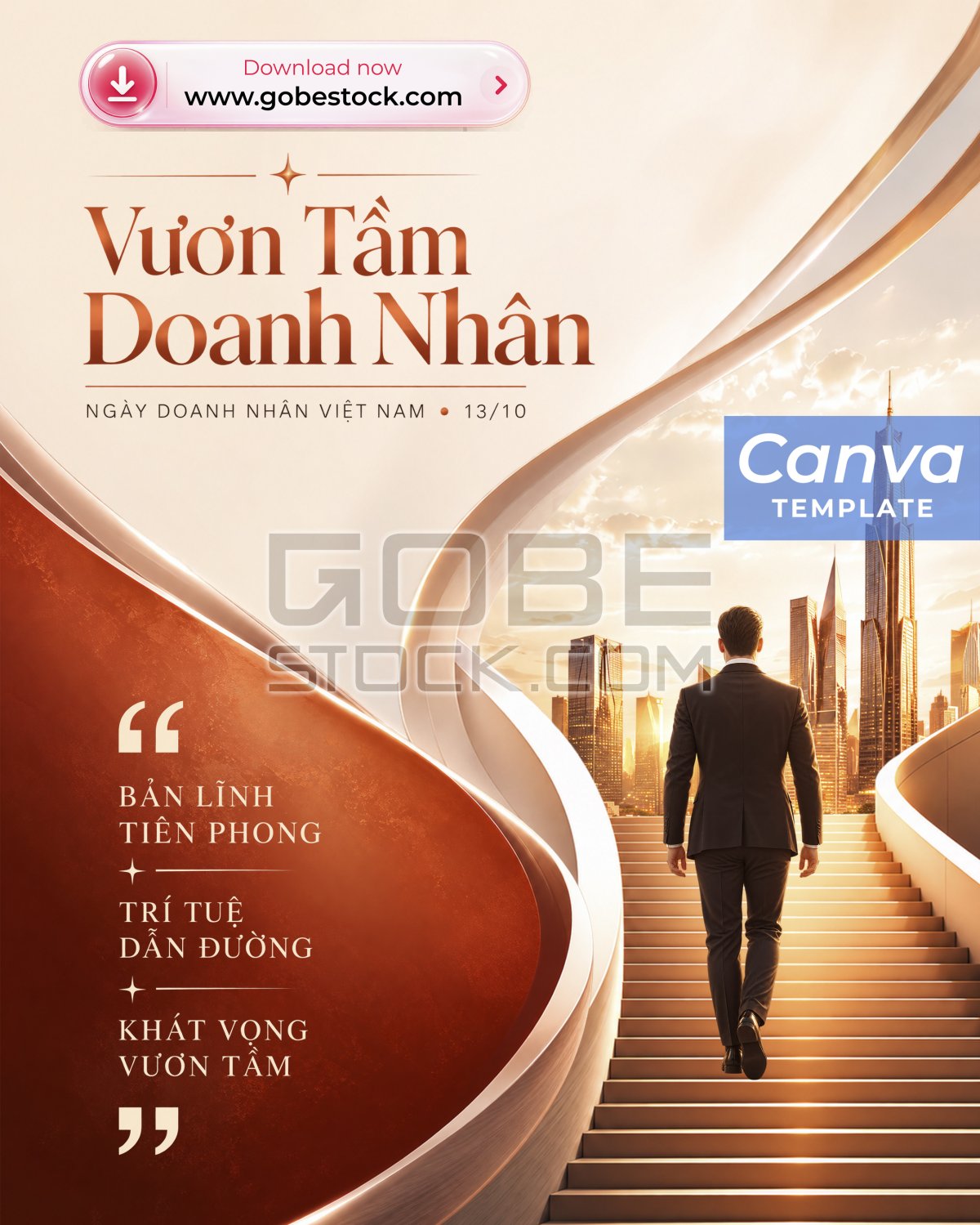 Vietnam Entrepreneurs Day 13 October Architectural Stairway Ambition Peach
