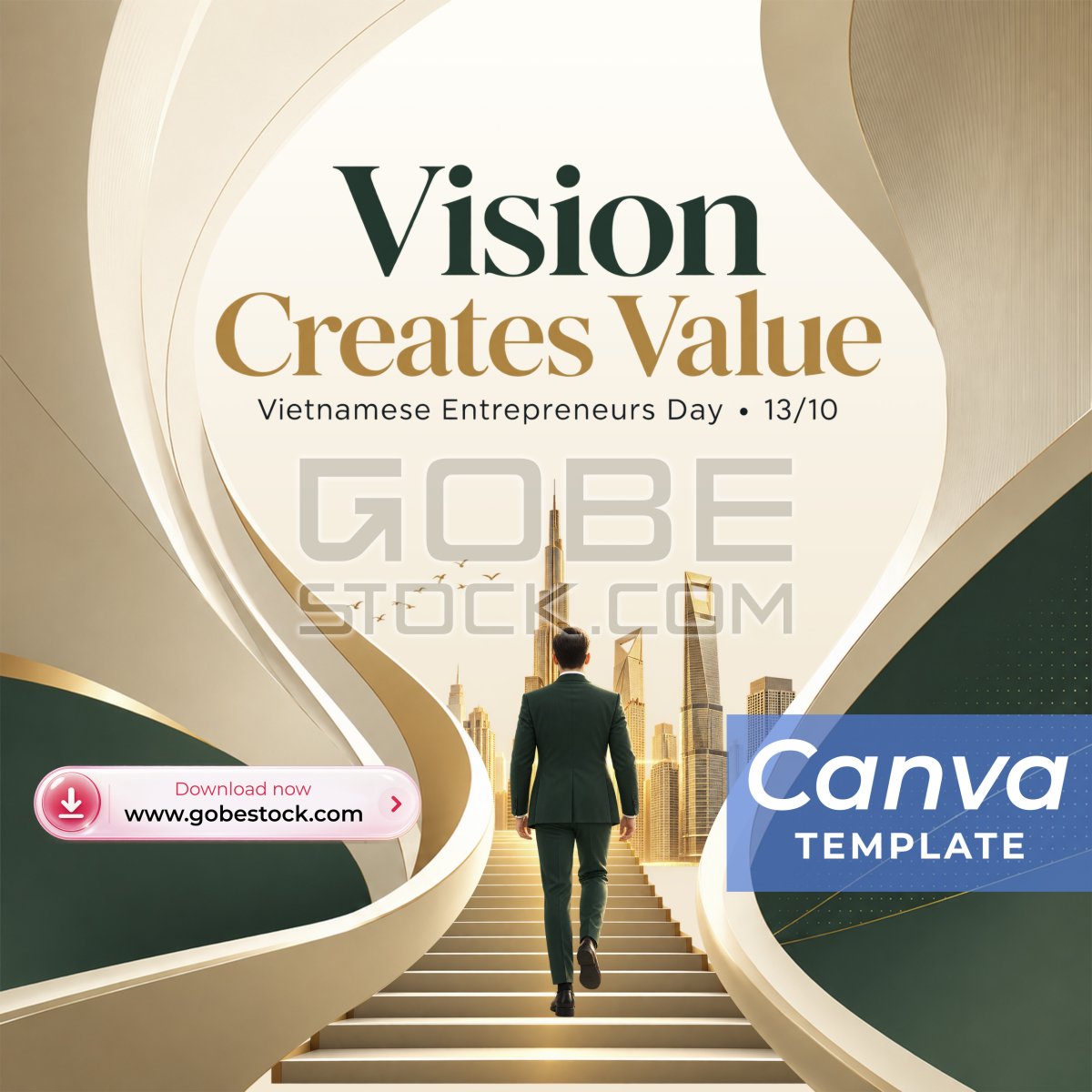 Vietnam Entrepreneurs Day 13 October Architectural Stairway Vision Green
