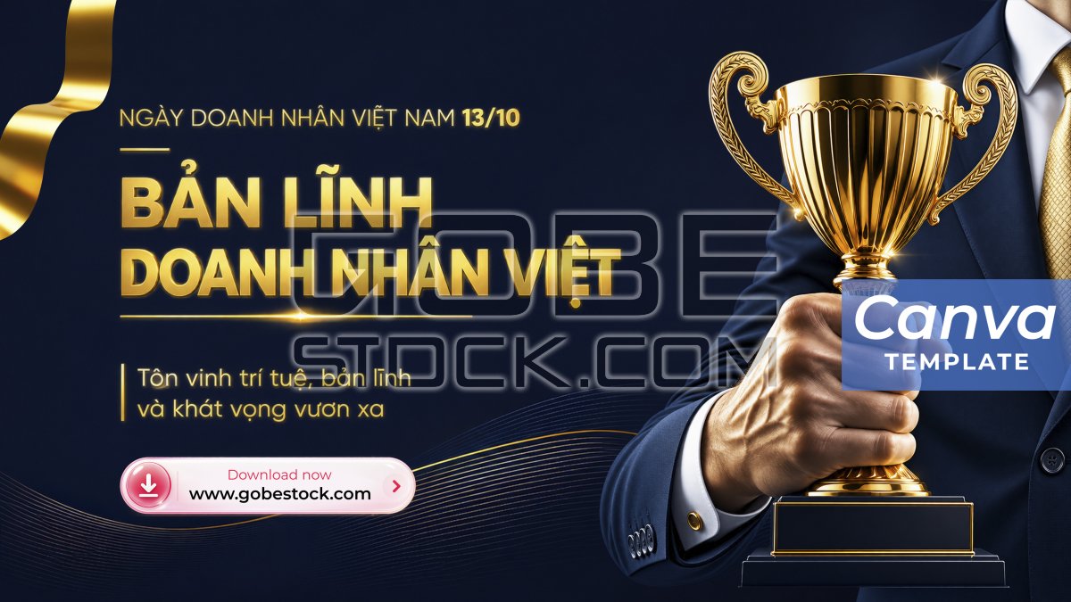 Vietnam Entrepreneurs Day 13 October Businessman Trophy Navy