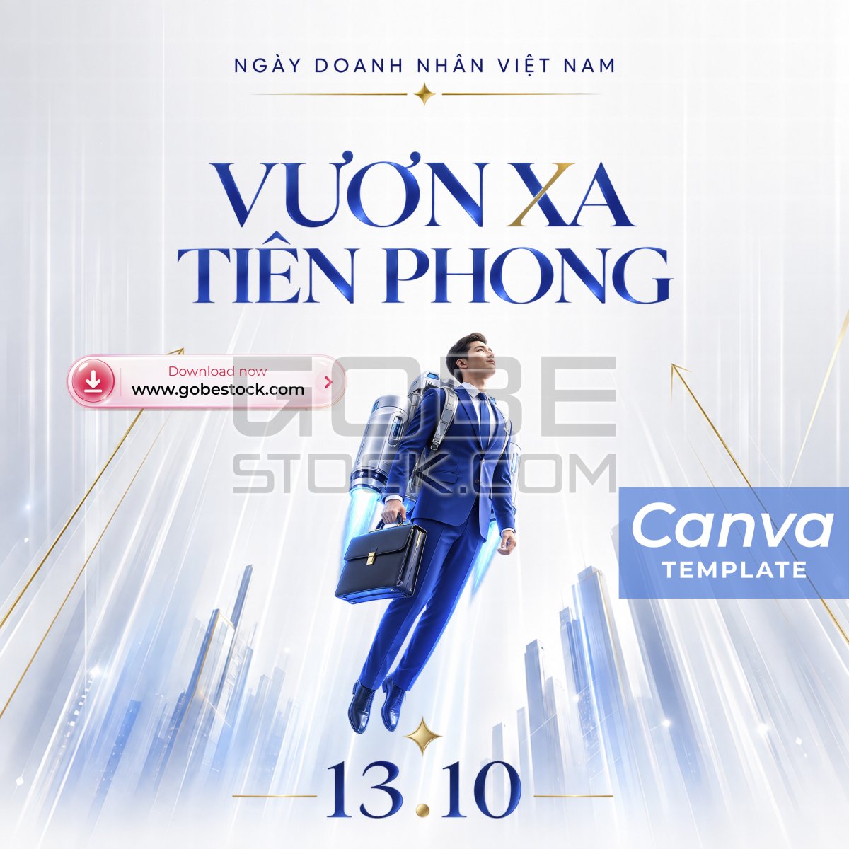 Vietnamese Entrepreneurs Day Ambition Businessman City Poster