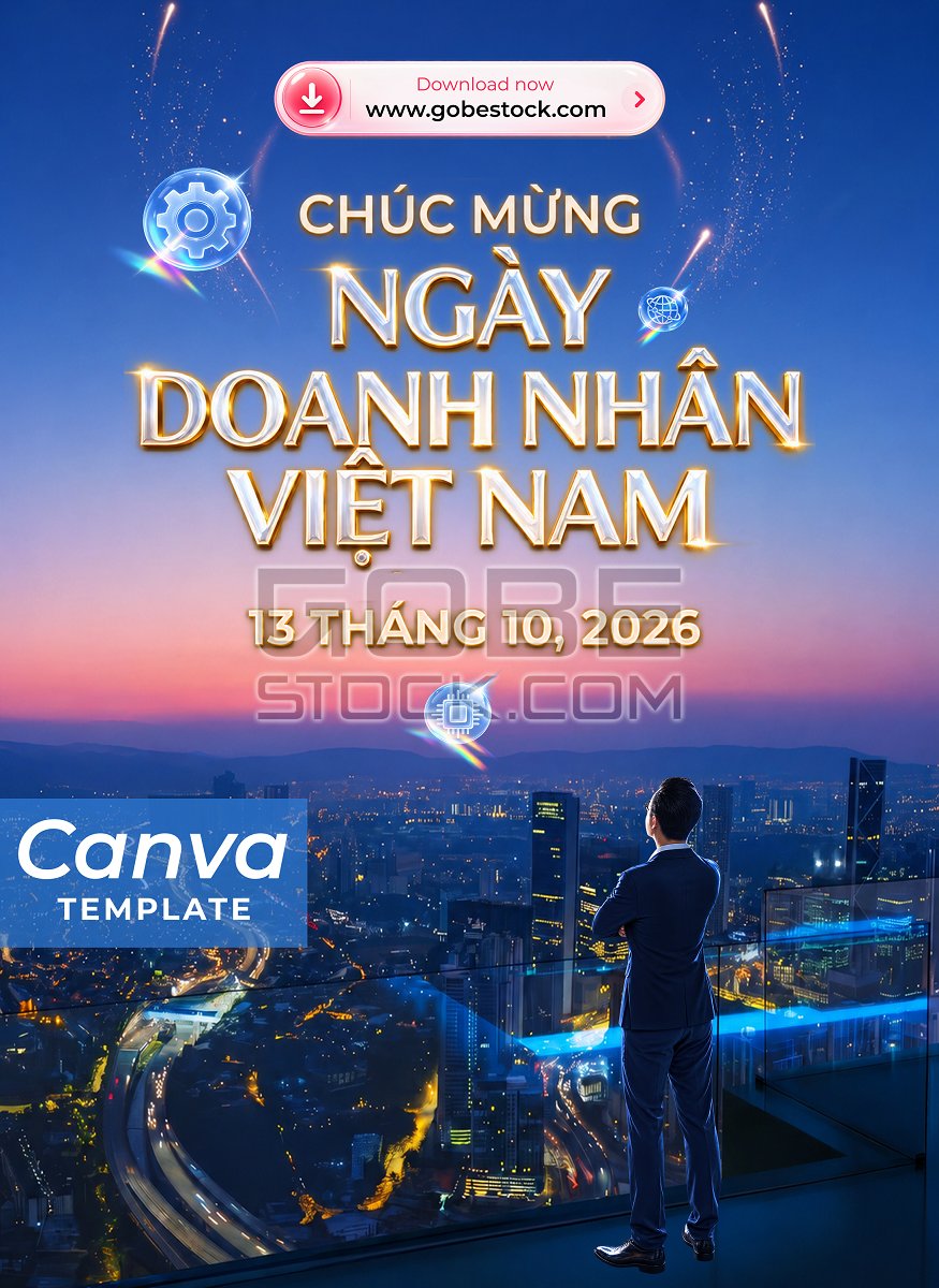 Vietnamese Entrepreneurs Day City Skyline Poster