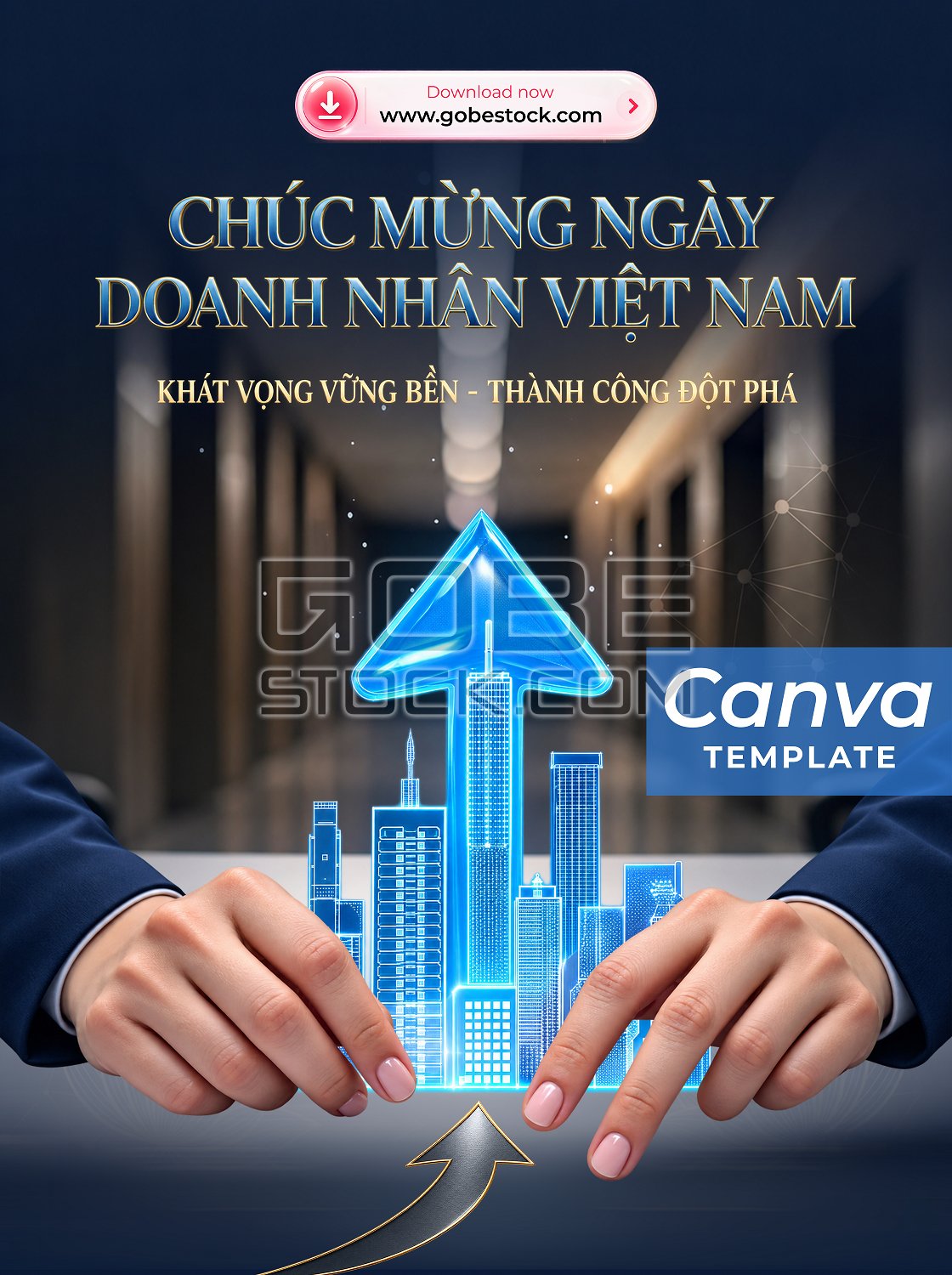 Vietnamese Entrepreneurs Day Growth And City Poster