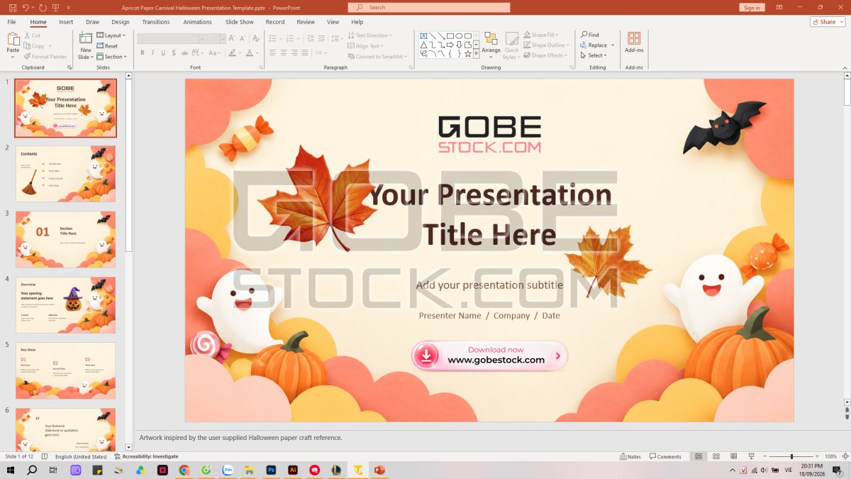 Apricot Paper Carnival Halloween Presentation Template