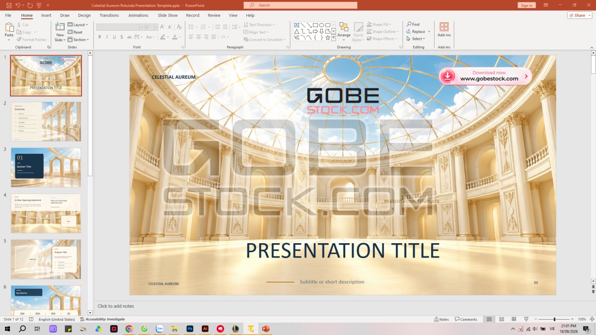Celestial Aureum Rotunda Presentation Template