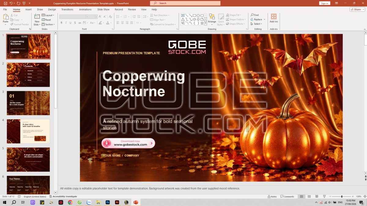 Copperwing Pumpkin Nocturne Presentation Template