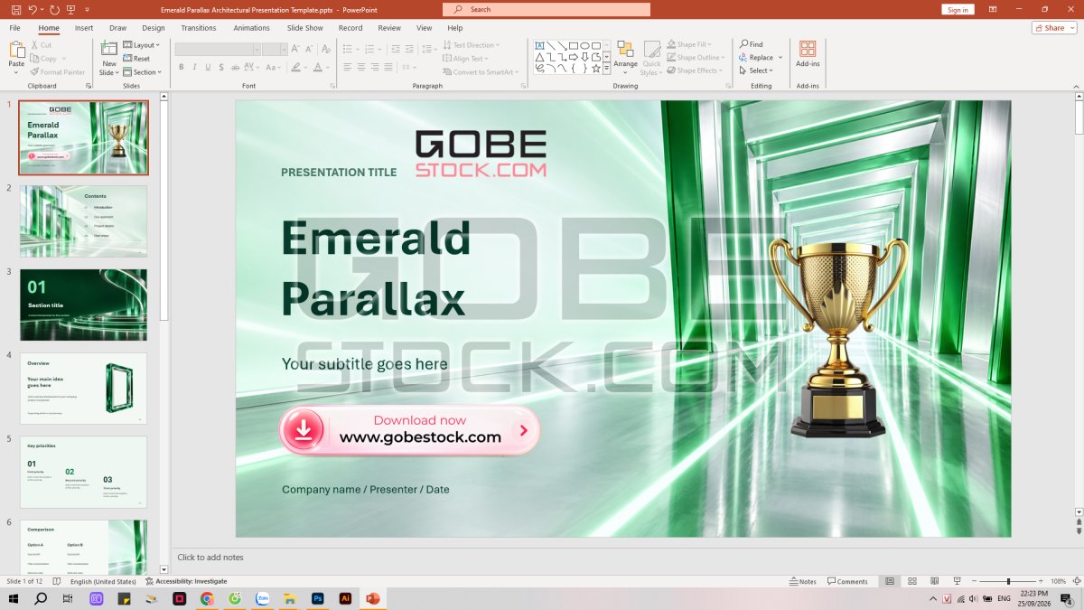 Emerald Parallax Architectural Presentation Template