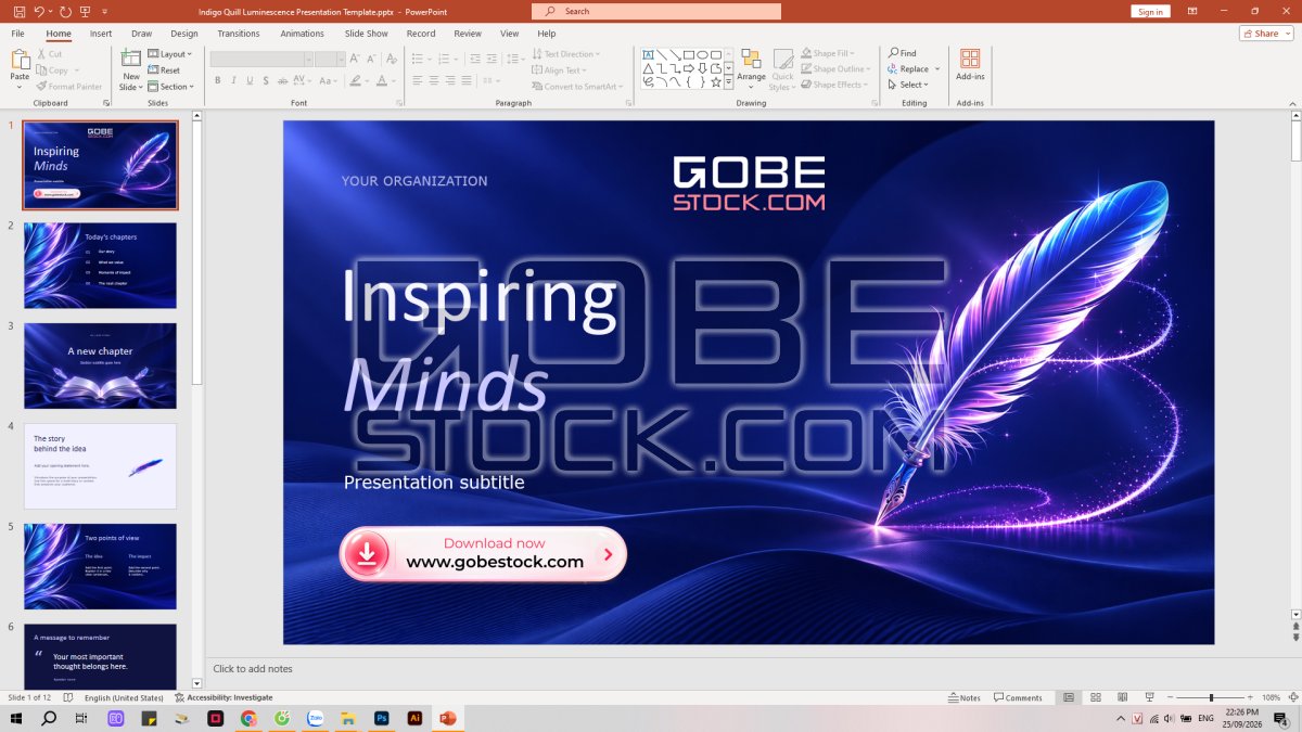 Indigo Quill Luminescence Presentation Template