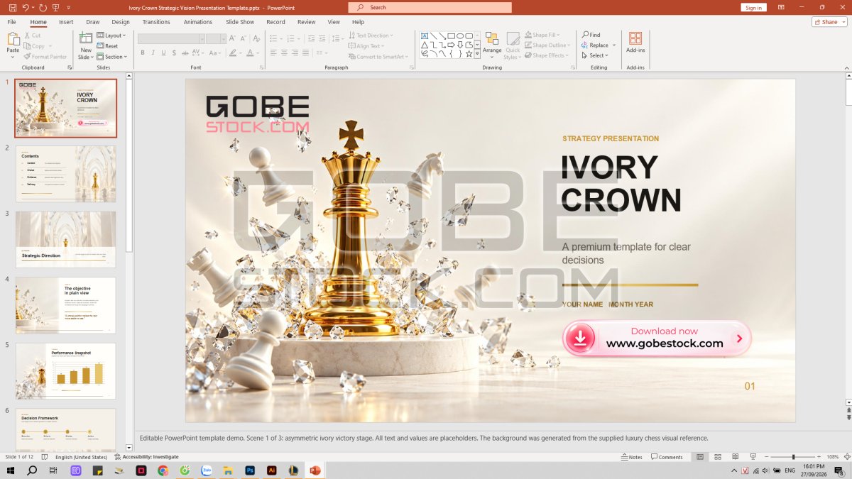 Ivory Crown Strategic Vision Presentation Template