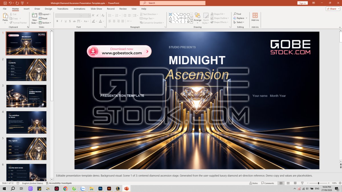 Midnight Diamond Ascension Presentation Template