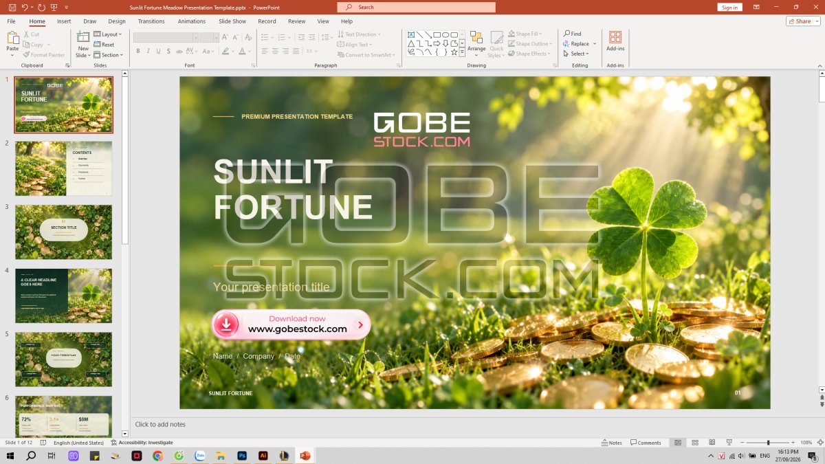 Sunlit Fortune Meadow Presentation Template