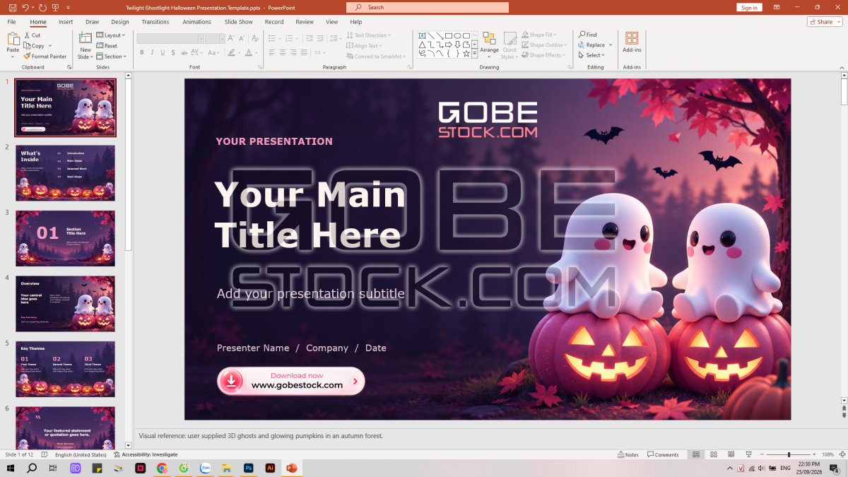 Twilight Ghostlight Halloween Presentation Template