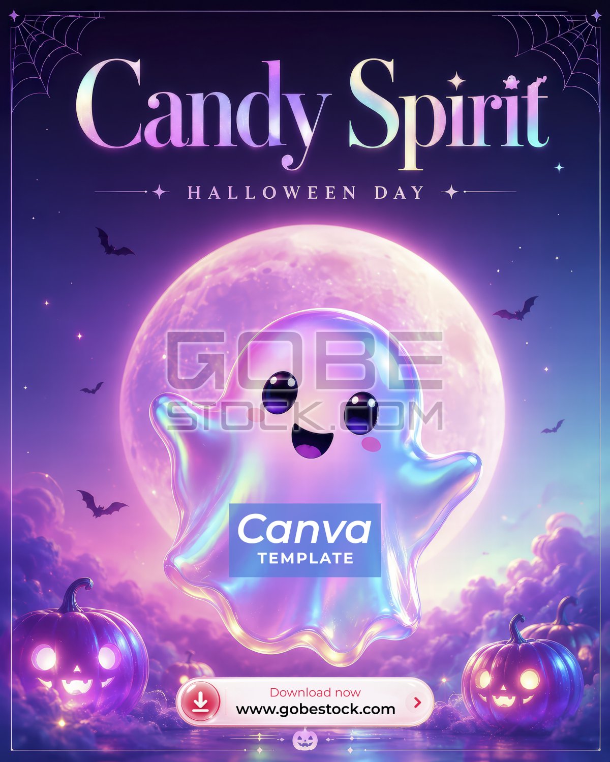 Halloween Candy Spirit Pastel Ghost Poster