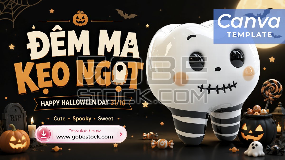 Halloween Cute Ghost Candy Banner