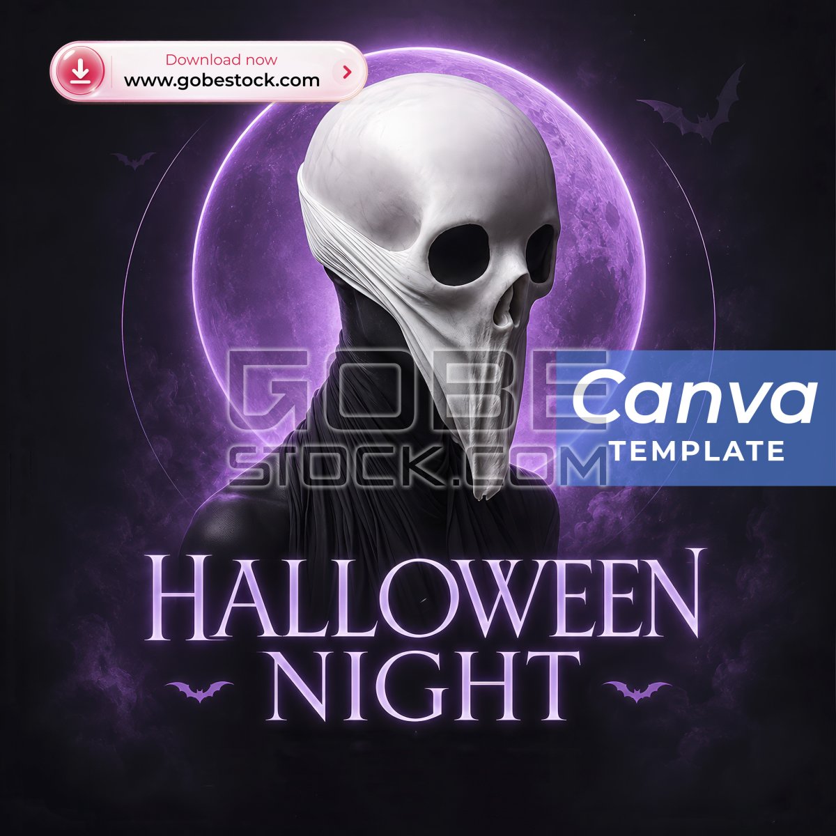 Halloween Purple Moon Plague Doctor Poster