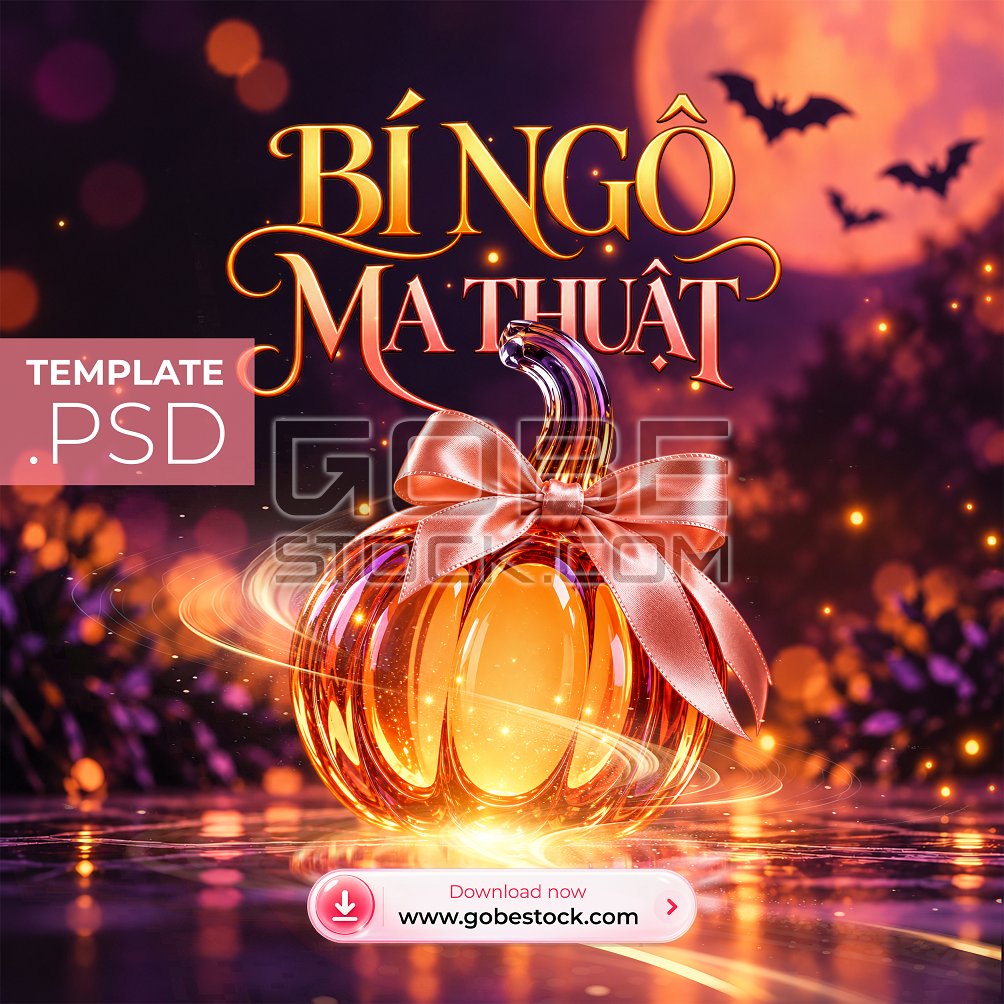 Golden Glass Pumpkin Magic Halloween Poster