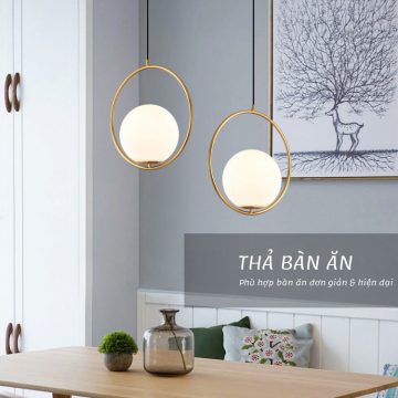 Đèn thả quả cầu thủy tinh Moonlight Venus DM800/1 trang trí bàn ăn đầu giường ngủ