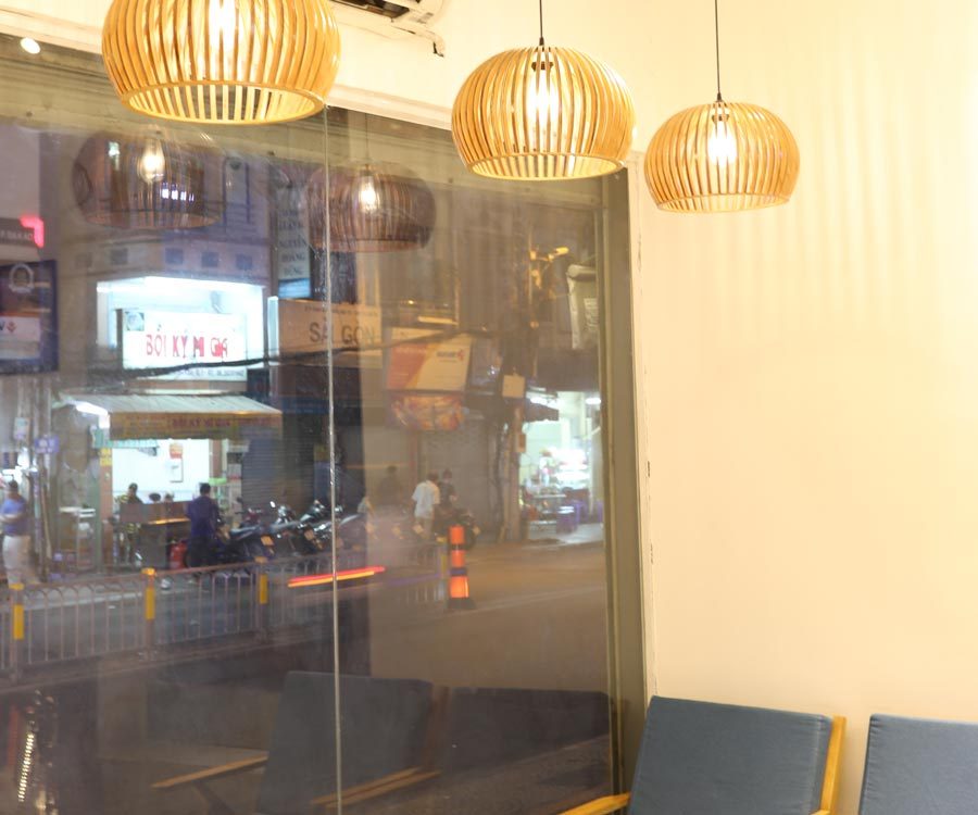 đèn thả gỗ quán cafe