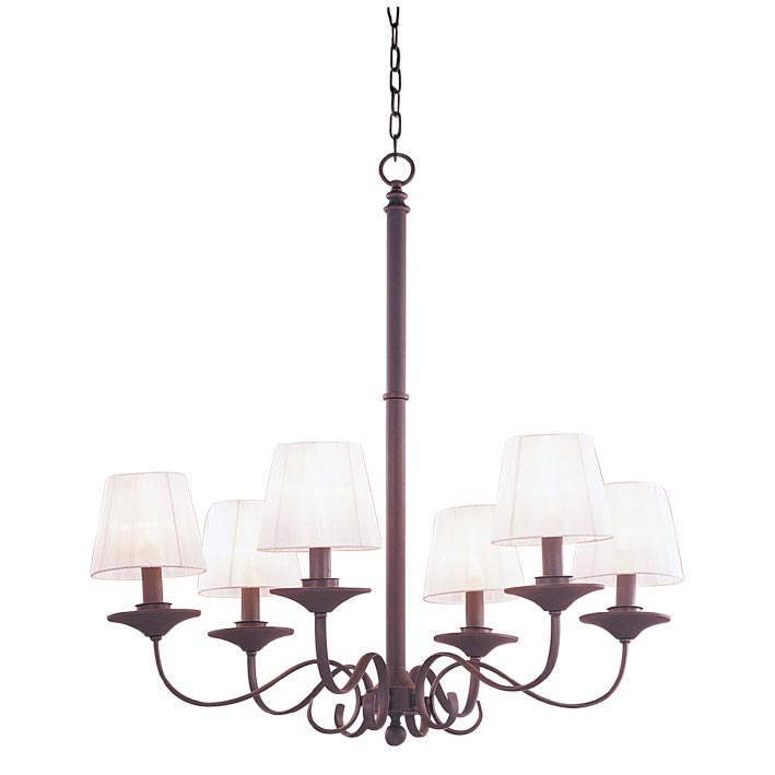 Đèn thả trần phòng khách bằng đồng chao vải dù Venus 100046-06 6 Bóng Đèn thả trần phòng khách bằng đồng chao vải dù Venus 100046-06 6 Bóng
